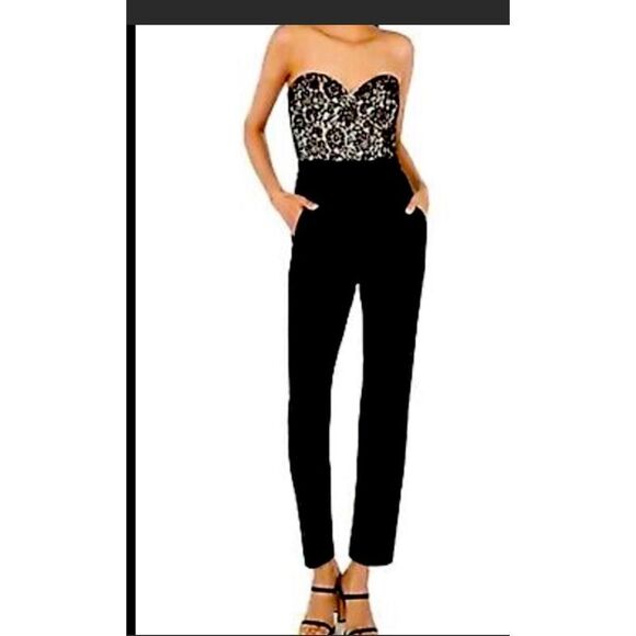 Express lace black romper size 2 long pant suit - Picture 12 of 12